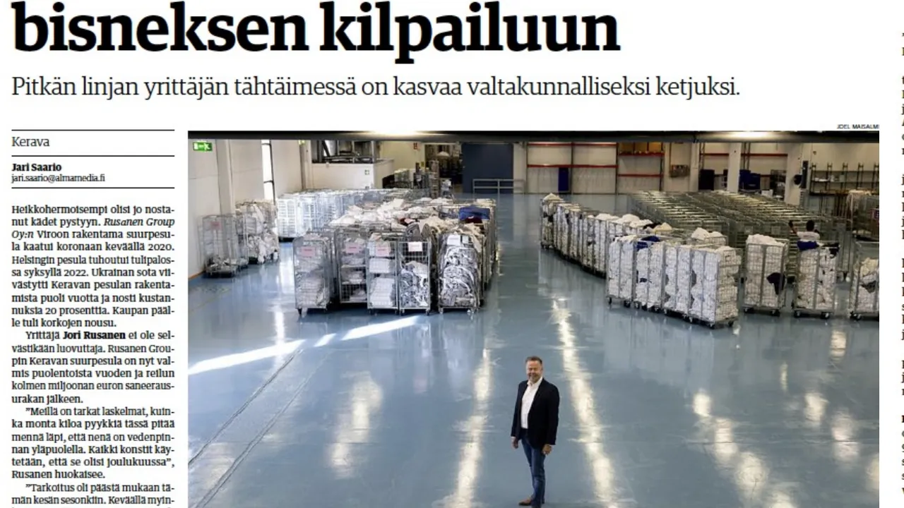 Kauppalehti: Rusanen Group aims to become a nationwide textile care chain
