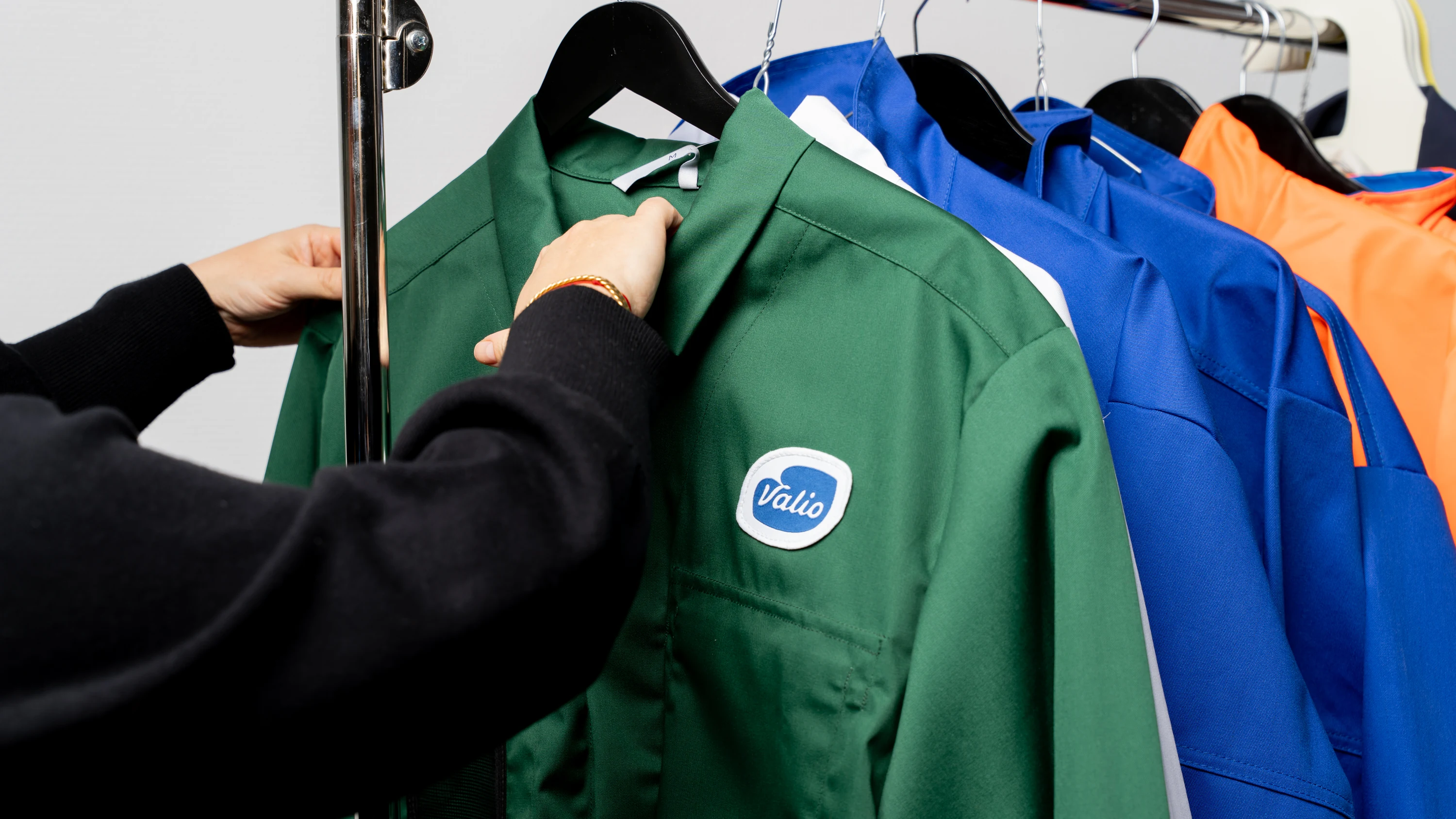 Food industry workwear at Rusanen's showroom