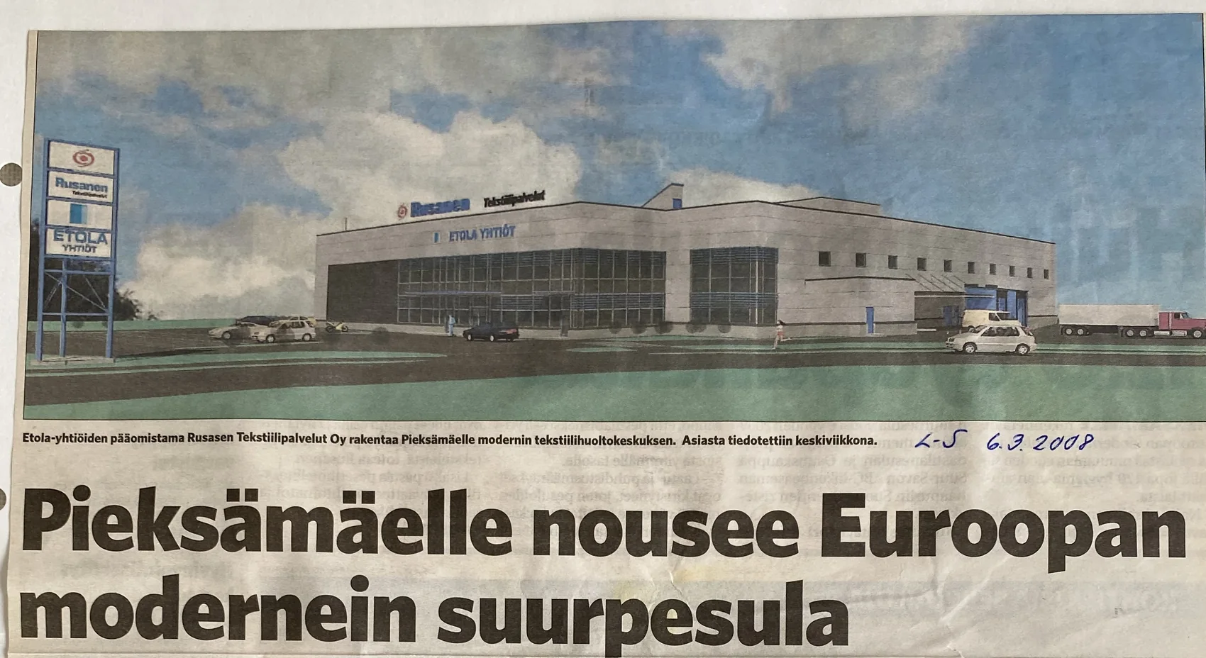 Lehtileike 2008: Pieksämäelle nousee Euroopan modernein suurpesula